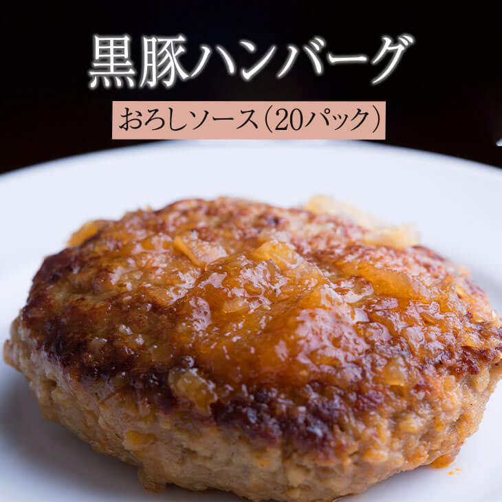 父の日 ハンバーグ 黒豚 黒豚ハンバーグ おろしソース20パック おかず 冷凍 国産 セット ギフト プレゼント 鹿児島産 送料無料 AKR Food Company株式会社 かごしまや