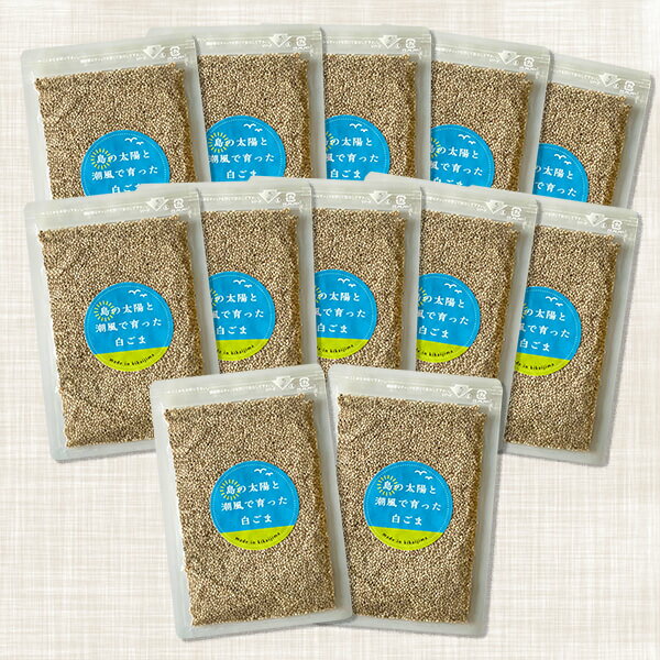 島の太陽と潮風で育った白ごま × 12セット ゴマ 白ゴマ 美容 健康 パック セット 国産 九州産 鹿児島産 プレゼント 贈答用 贈答品 贈り物 送料無料 喜界島薬草農園 タビグルメ