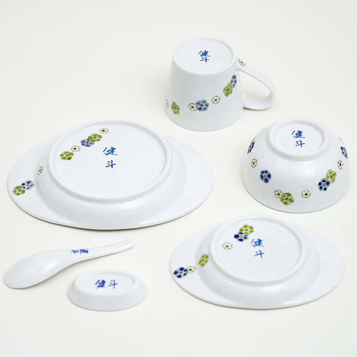 有田焼お食い初め食器セット男の子おくいぞめ陶磁器名入れ日本製手描き肥前赤絵窯元鷹巣かごしまや
