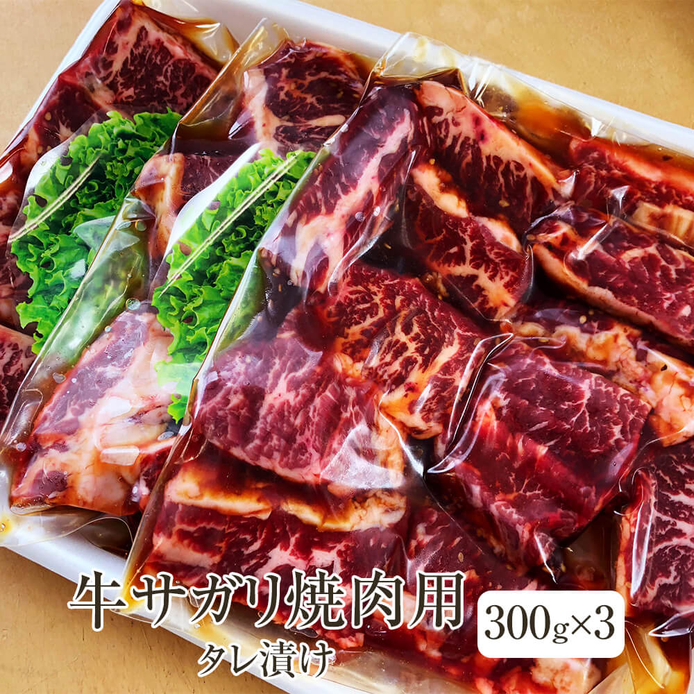 牛肉 アメリカ産 牛サガリ 300g × 3パック入 タレ漬け ダイスカット 冷凍 冷凍便 牛 肉 ギフト プレゼント 贈り物 贈答用 ゼクストインターナショナル かごしまや 父の日