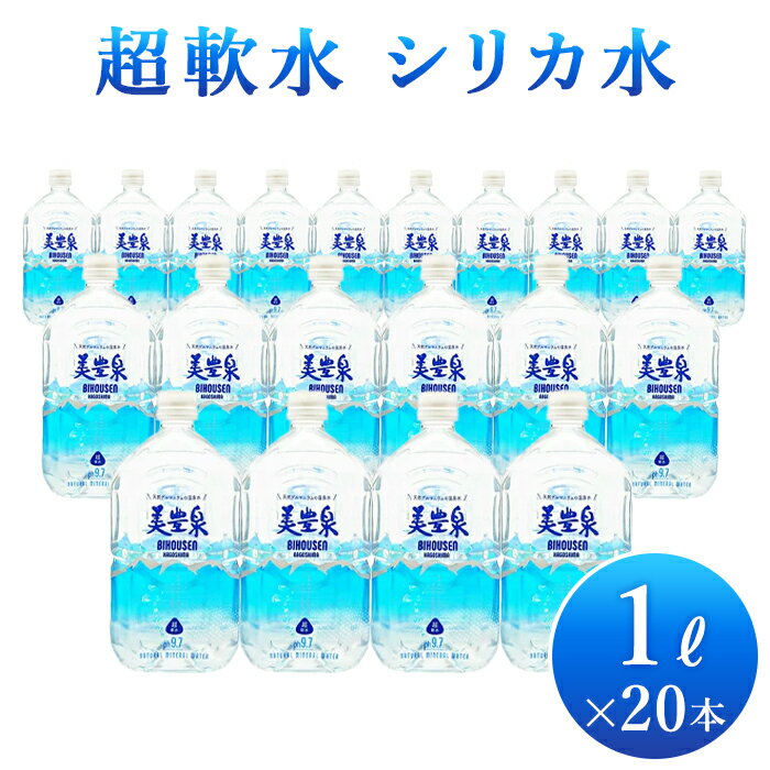  1L × 20本 1箱飲む 温泉水 アルカリイオン水 飲料水 天然 ミネラルウォーター 保存水 アルカリ水 おいしい水 鹿児島の名水 垂水温泉水 美豊泉 シリカ水 天然水 シリカウォーター ゲルマニウム 超軟水 お取り寄せ まとめ買い 箱 ケース 