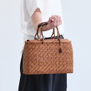 【6月スペシャルセレクト】やまぶどう籠(二番皮/網代編み/横長/中サイズ/リング取手/柿渋染ふた・内布・ポケット/ハンドルカバー/とちの実チャーム)(約)幅33×マチ9×本体高さ22cm(約)540g