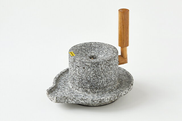 ディスプレイ用 石臼(約)直径19cm(上石12cm)×高さ21cm(約)重さ4kg 素材：御影石 天然木※実用品ではあり..
