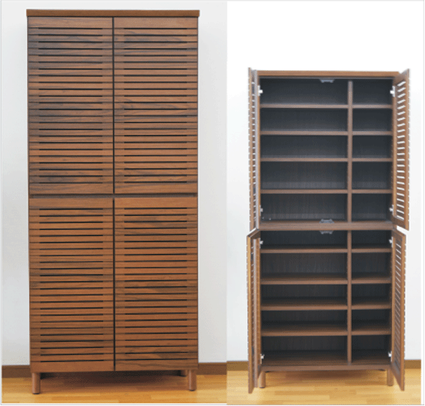 シューズボックス 下駄箱 玄関収納 靴箱 80幅 幅80cm ハイタイプ シューズケース 靴収納 脚付 北欧 シンプル モダン カラー等 ブラウン 材質 天然木人工突板 ウォールナット調 大川家具 売れ筋 人気 送料無料 楽天 通販 アウトレット価格並