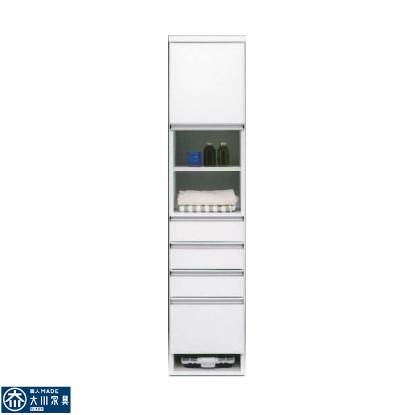 10%offクーポン配布中 ランドリーボックス おしゃれ オシャレ オープンチェスト ランドリー収納 洋服収納 収納家具 衣類収納 オープンタイプ 完成品 幅40cm ホワイト シンプル モダン【幅40x奥行き38.5x高さ177cm】 大川家具 送料無料 アウトレット価格並