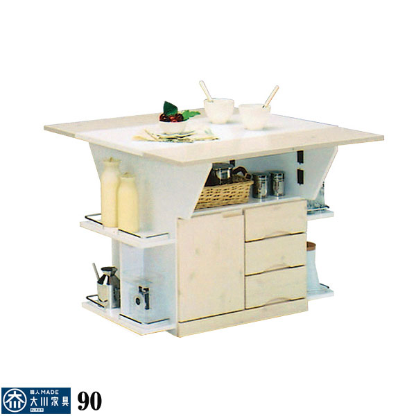 【先着15%offクーポン】 キッチンカウンター バタフライカウンター カウンターキッチン 間仕切り テーブル 両面 キッチン収納 幅90cm キッチン カウンターテーブル 開き戸 北欧 カラー等 ホワイトウォッシュ 材質 パイン 送料無料 楽天 通販 アウトレット価格並