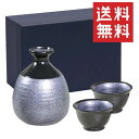 【送料無料】銀彩ぐい呑(2個)・徳利ギフトセット/酒器 とっくり お猪口 おちょこ 酒器セット