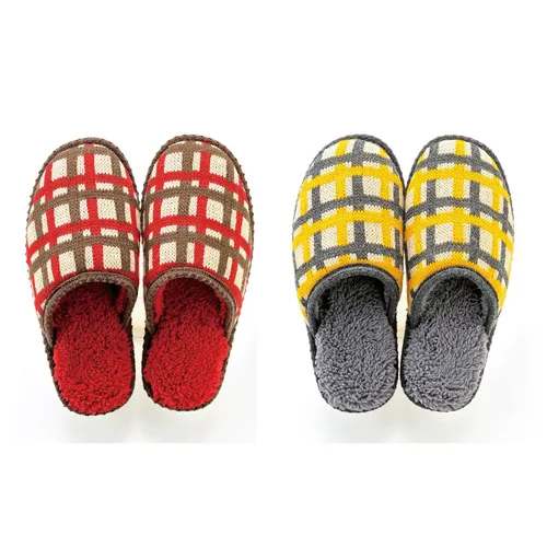 【季節限定】チェック ニットルームシューズM