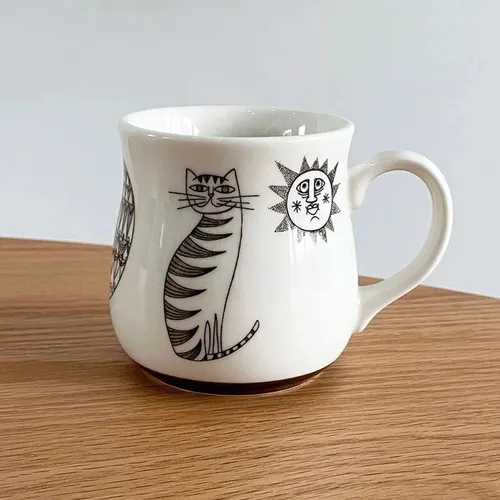 オールドカッパー マグカップ CAT－IVORY / マグ カップ 食器 陶器 美濃焼 電子レンジ 食洗機 猫 ねこ雑貨