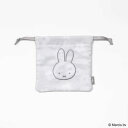 【メール便可】MIFFY FLOWER 巾着 グレー ミッフィー / miffy ディックブルーナ コスメポーチ 化粧ポーチ 巾着ポーチ 小物入れ ポーチ 収納 絵本 キャラクター(4)