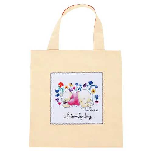 【メール便可】DISNEY くまのプーさん ミニトートバッグ 「ハピネスフラワーディ」 / ディズニー くまのプーさん 通学 通勤 サブバッグ ミニバッグ トート トートバッグ ショッピングバッグ お買い物バッグ キャラクター
