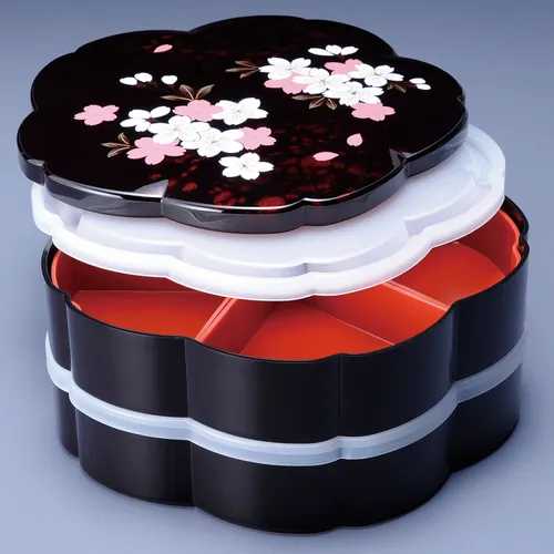 桜型 オードブル別甲 さくら 5B シール蓋付 / お重 重箱 漆器 紀州漆器 食器 遠足 行楽 運動会 和食 パーティ 女子会 おしゃれ 和柄 和食器 おせち お正月 年の瀬 お花見 弁当箱 贈り物 ギフト プレゼント