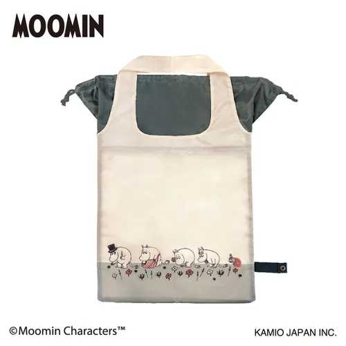 【メール便可】MOOMIN ワイド底板付きエコバッグ（お花摘