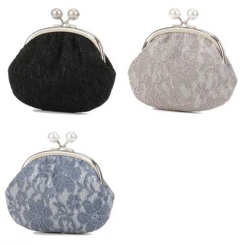 白金レース調 がま口財布 / 財布 がま口 ミニがま口 小銭入れ 白金 レース エレガント ギフト プレゼント 贈り物 エトワールオリジナル エトワール海渡