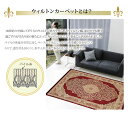 カーペット 絨毯 ウィルトン織り カーペット 『ベルミラ RUG』 ネイビー 約160×230cm ラグ マット 床暖房 電気カーペット トルコ製 輸入ラグ 2