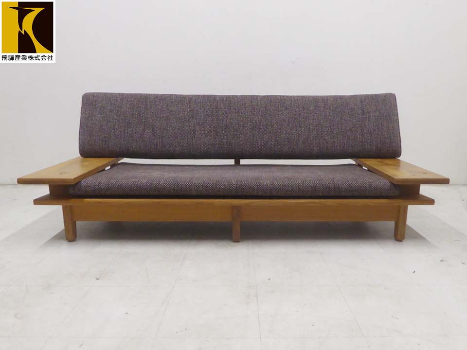 ■HIDA 飛騨産業■キツツキ森のことば 3人掛けソファ 3Pソファ SN105SO 背クッション付 クリーニング済