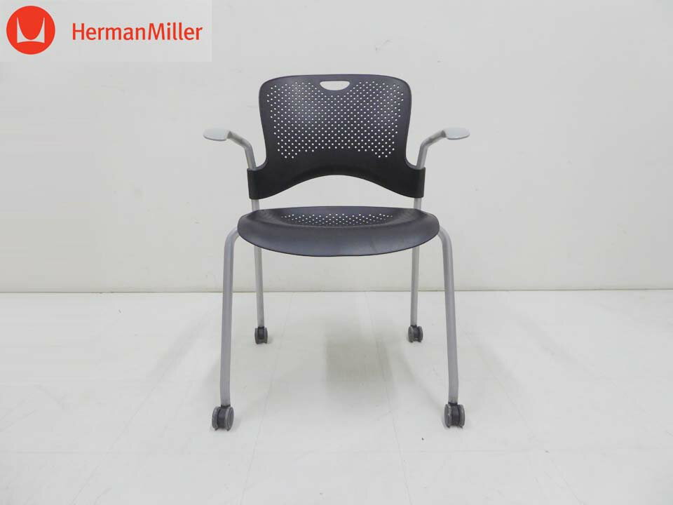 正規品■HermanMiller ハーマンミラー■デスクチェア 肘付 ケイパーチェア スタッキングチェア キャスター付-2