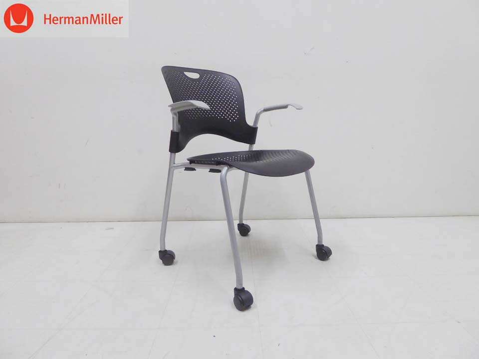 正規品■HermanMiller ハーマンミラー■デスクチェア 肘付 ケイパーチェア スタッキングチェア キャスター付-3