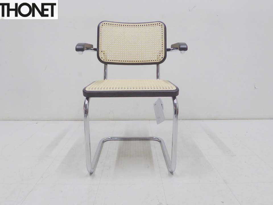 未使用品 正規品■THONET トーネット■定価35万円 カンティレバー アームチェア S64V ダイニングチェア 木目フレーム ダークブラウン タグ付き