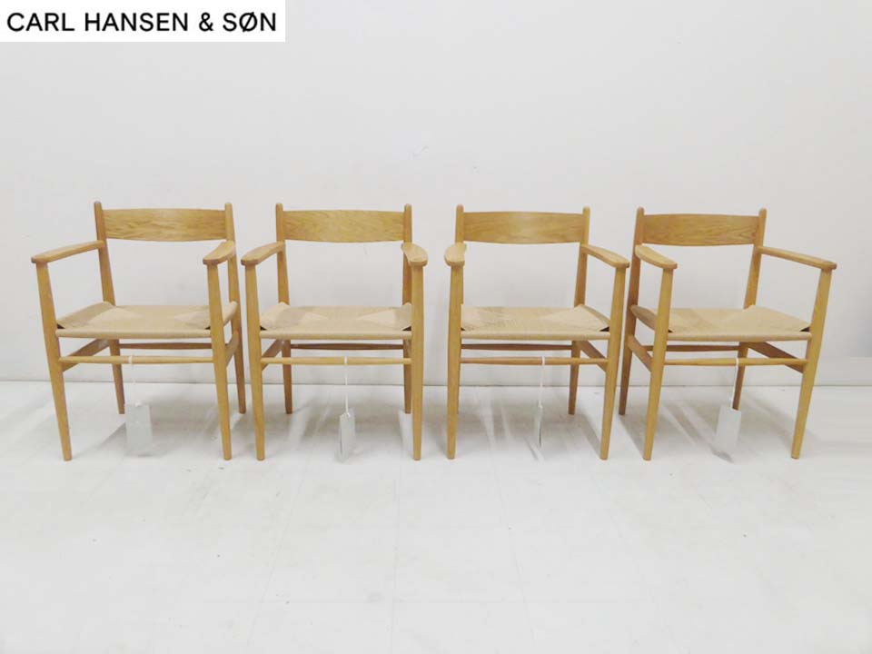 正規品 新品未使用品■Carl Hansen&Son カールハンセン＆サン■定価69万円 CH37 ダイニングチェア オークオイルナチュラルペーパーコード 4脚セット