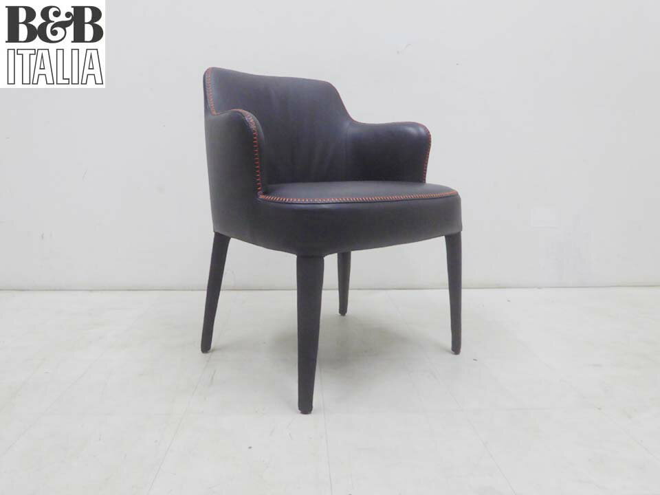 美品 正規品■最高級 B&B Italia イタリア■MAXALTO マクサルト Febo フェボ 本革レザー アーム ダイニングチェア-2
