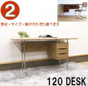デスク PCデスク パソコンデスク 120cm ウォルナット突板 オーク突板 北欧 ステンレス脚 ブラックアイアン脚 黒 おしゃれ スタイリッシュ シンプル 140cm 机 学習デスク(3)
