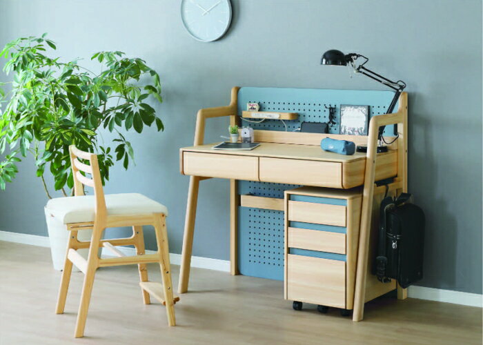 学習デスク 平机 パソコンデスク 天然木 ヒノキ ひのき 桧木 檜木 無垢材 木製 オイル塗装仕上げ ウレタン塗装 バックパネル フルオープンスライドレール