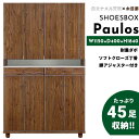シューズボックス おしゃれ 玄関 【45足収納】 パウロス 幅115cm 115h ハイタイプ 日本国産 大川家具 靴 収納 ハイ 整理 木目調 木 突板 アル...