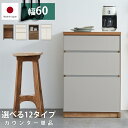 【全品10%OFFクーポン配布】 キッチンカウンター ロータイプ 幅60cm 高さ93cm 【送料無料】 【日本国産】 【完成品】 電子レンジ台 ダストボックス レンジボード カウンター カップボード 食器棚 一人暮らし おしゃれ モダン 北欧 北