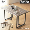先着50%クーポン 7/20★ ダイニングテーブル テーブル 単品 120cm 4人掛け 4人用 ダイニング 木目調 モダン スチール脚 黒脚 アイアン脚 一枚...