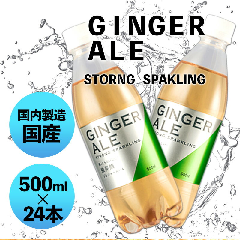 P5倍+クーポン割引 6/8-11★ 純水使用 強炭酸 ジンジャーエール 500ml 24本 ジンジャーエール ジンジャー まとめ買い ケース買い セット ジュース 炭酸 サイダー ペットボトル 500ミリ お中元 …