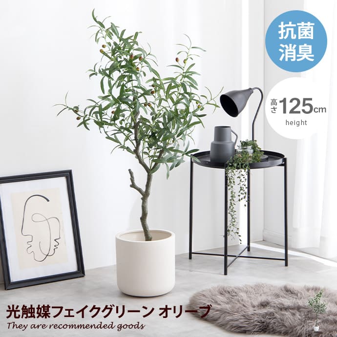 観葉植物（売れ筋ランキング） 【クーポンで11％OFF！ 5/18 0:00~23:59まで★】Nature ナチュレ 観葉植物 オリーブ フェイクグリーン 人工 室内 リビング オフィス 一人暮らし 緑 インテリア 光触媒 空気清浄 消臭 抗菌 防汚 ホルムアルデヒド分解 高さ125cm 人工 造花 観葉 植物 植木 鉢植え 観賞用