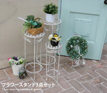 ǥ󤽤¾ Blanctique Iron Flower stand 3set