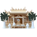 高級 神棚セット/木曽ひのき八幡造り御嶽特大三社/神具付き