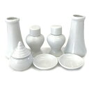 日本製神棚用神具7点セット/小 ※完全日本製 セット内容【榊立x2本+瓶子x2個+皿x2枚+水玉】
