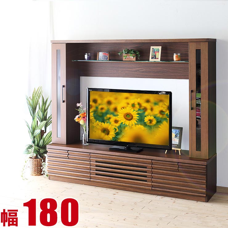 ★58%OFF★ 和風モダン アルダー無垢テレビ台 アストロ 幅180 奥行41.5 高さ156.5 ブラウン 輸入品 日本製