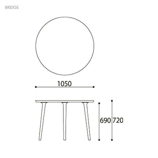 AMLYS アムリス BRIDGE ブリッジ ラウンド テーブル国産 ダイニングテーブル 丸テーブル 円型 ホワイトオーク北欧 デンマーク デザイン ポリウレタン樹脂塗装 BK ブラック開梱設置 [2]
