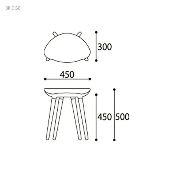 AMLYS アムリス BRIDGE ブリッジ スツール 国産イス 椅子 木製 ホワイトオーク 北欧 デンマーク デザインBK ブラック 玄関渡し