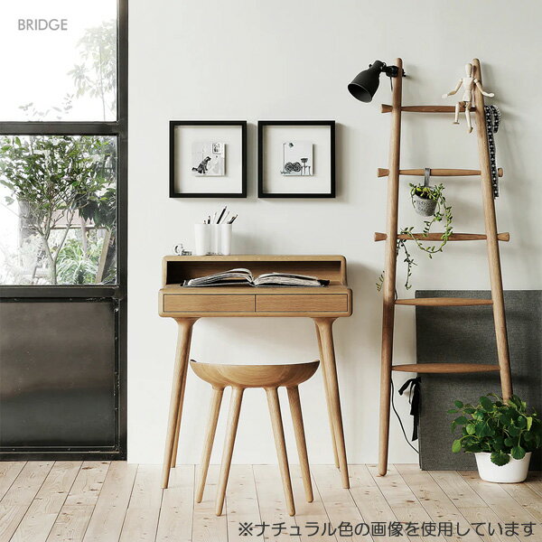 AMLYS アムリス BRIDGE ブリッジ スツール 国産イス 椅子 木製 ホワイトオーク 北欧 デンマーク デザインBK ブラック 玄関渡し [2]