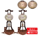 えっ!?【ポイント増量&お得クーポン】 盆提灯 銘木行灯 大内行灯 大11号 銘木桜絹二重対絵 桐箱入 2個セット 対入 電気コード式 8552-11-601W...