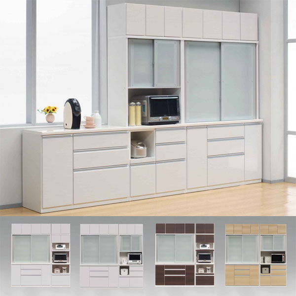 えっ!?【ポイント増量&お得クーポン】 compass専用 食器棚上置き 140cm幅 キッチン収納30から50cm高さオーダー対応(1cm刻み)カラーセレクション 受注生産品 国産 送料無料 [3]