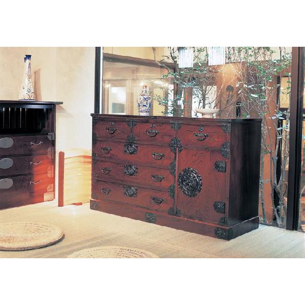 えっ!?【1/9～ポイント増量&お得クーポン】 受注生産品 民芸家具 和 和風 民芸箪笥整理たんす 135cm幅「筑後民芸 135整理タンス」国産 開梱設置 送料無料