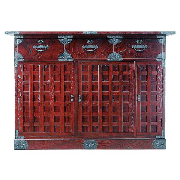 えっ!?【ポイント増量&お得クーポン】 受注生産 民芸家具 和 和風 キャビネット130cm幅 「筑後民芸 か..