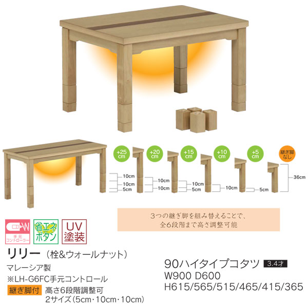 おすすめネット 長方形 リリー ハイ ロータイプ ダイニングコタツ兼用 インテリア 家電 暖房器具 こたつ 送料無料 リリー コタツ 90cm幅 ダイニングこたつ 名前旗 長方形 リリー 炬燵 送料無料 家具のコンシェルジュ 炬燵 継ぎ脚付 高さ6段階調整可