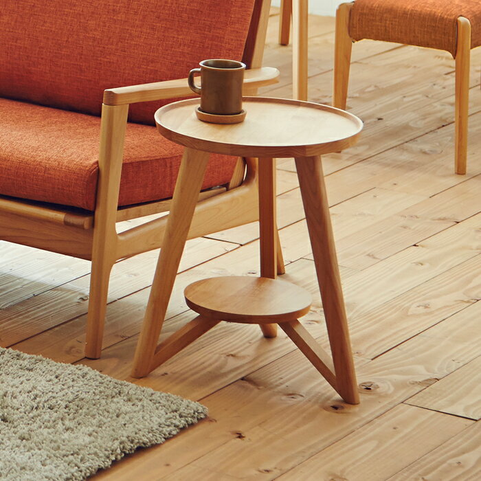 ノルディックΦ40サイドテーブル 丸 まる かわいい 可愛い アルダー材 北欧 ノルディック ナチュラル 無垢材 ソファテーブル ローテーブル 送料無料 ヒュッゲ コーヒーテーブル