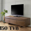 【サマーセール!12・13でP10倍!】北欧モダン150TVボード ローボード ノルディックスタイル ウォールナット/オーク突板 角無し 収納引き出し 天然木 フルオープンレール ナチュラル ODV