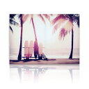 【送料無料】 フォトパネル Surfboard and palm tree 海 サーフボード 看板 風景 キャンバス 玄関 パネル アートパネル フォトポスター...