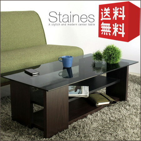 【送料無料】 ガラス センターテーブル Staines ステーンズ ガラステーブル ブラック ローテーブル リビングテーブル 100 幅100cm 100cm ...