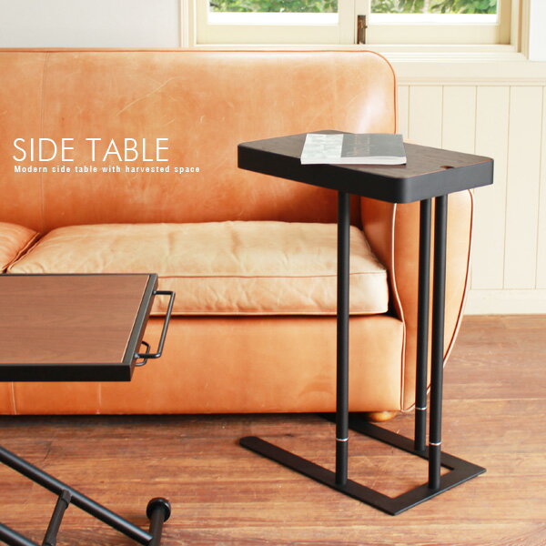 ソファサイドテーブル ベッドサイドテーブル おしゃれ 北欧風 アンティーク風 ウォールナット突板 木製 高さ60cm 高さ70cm スチール脚 収納付き 人気 おすすめ