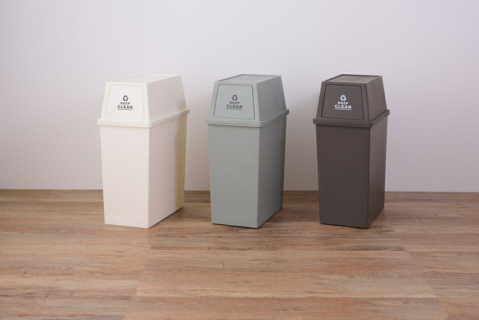 【マラソン限定 ポイント2倍】スタッキングペール45L スリム 日本製 ツヤ消し マット ゴミ箱 フラップ ゴミ 可動 前後左右 移動 キャスター 45L ダストボックス 屋外 屋内 スタッキング ごみ箱 分別ゴミ箱 キッチン フラップロック スタッキングペール [3]